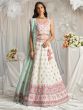 White Mirror Augmented Lehenga Set In Organza