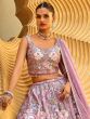 Lilac Heavy Embellished Lehenga Choli In Organza