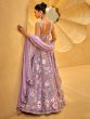 Lilac Heavy Embellished Lehenga Choli In Organza