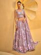 Lilac Heavy Embellished Lehenga Choli In Organza