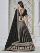 Black Zari Embroidered Silk Lehenga Choli