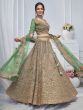 Green Wedding Net Lehenga Set In Sequins Work