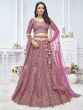 Dark Pink Embroidered Wedding Lehenga Choli