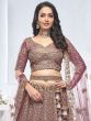 Mauve Zari Embeelished Traditional Lehenga Set