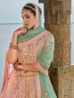 Peach Traditional Lehenga Set In Zari Embellishments