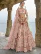 Peach Traditional Lehenga Set In Zari Embellishments