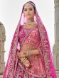 Pink Heavy Stone Augmented Bridal Lehenga Choli