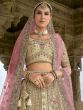 Beige Sequins Enhanced Wedding Lehenga Set