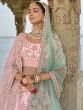 Baby Pink Silk Lehenga Set In Sequins Work