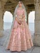 Baby Pink Silk Lehenga Set In Sequins Work