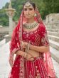 Cherry Red Heavy Zari Augmented Silk Lehenga Choli