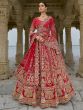 Red Traditional Bridal Lehenga Set In Heavy Embroidery