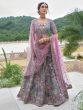 Purple Floral Embellished Silk Lehenga Choli