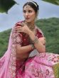 Pink Floral Augmented Shaded Lehenga Choli Set