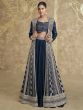 Navy Blue Zari Embellished Lehenga Choli With Shrug