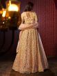 Golden Sequins Embroidered Wedding Net Lehenga Set