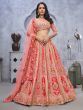 Pink Silk Lehenga Choli With Zari Embroidery