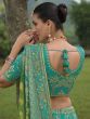 Turquoise Embroidered Designer Lehenga Choli In Silk