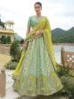 Green Bridesmaid Lehenga Choli Set With Dupatta