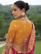 Orange And Pink Heavy Embroidered Lehenga Choli