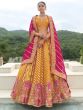 Orange And Pink Heavy Embroidered Lehenga Choli