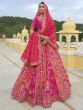 Orange And Pink Zari Enhanced Lehenga Set In Silk