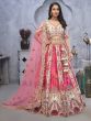 White And Pink Embroidered Traditional Lehenga Set