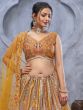 Mustard Yellow Stone Embroidered Lehenga Choli