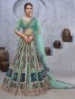 Green Heavy Embroidered Lehenga Choli With Dupatta