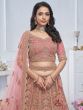 Pink Net Lehenga Choli In Heavy Zari Embellishment