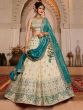 Cream Heavy Embroidered Wedding Lehenga Set