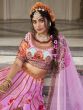 Pink Traditional Printed Lehenga Choli In Art Silk