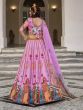 Pink Traditional Printed Lehenga Choli In Art Silk