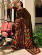 Brown Casual Printed Saree In Georgette