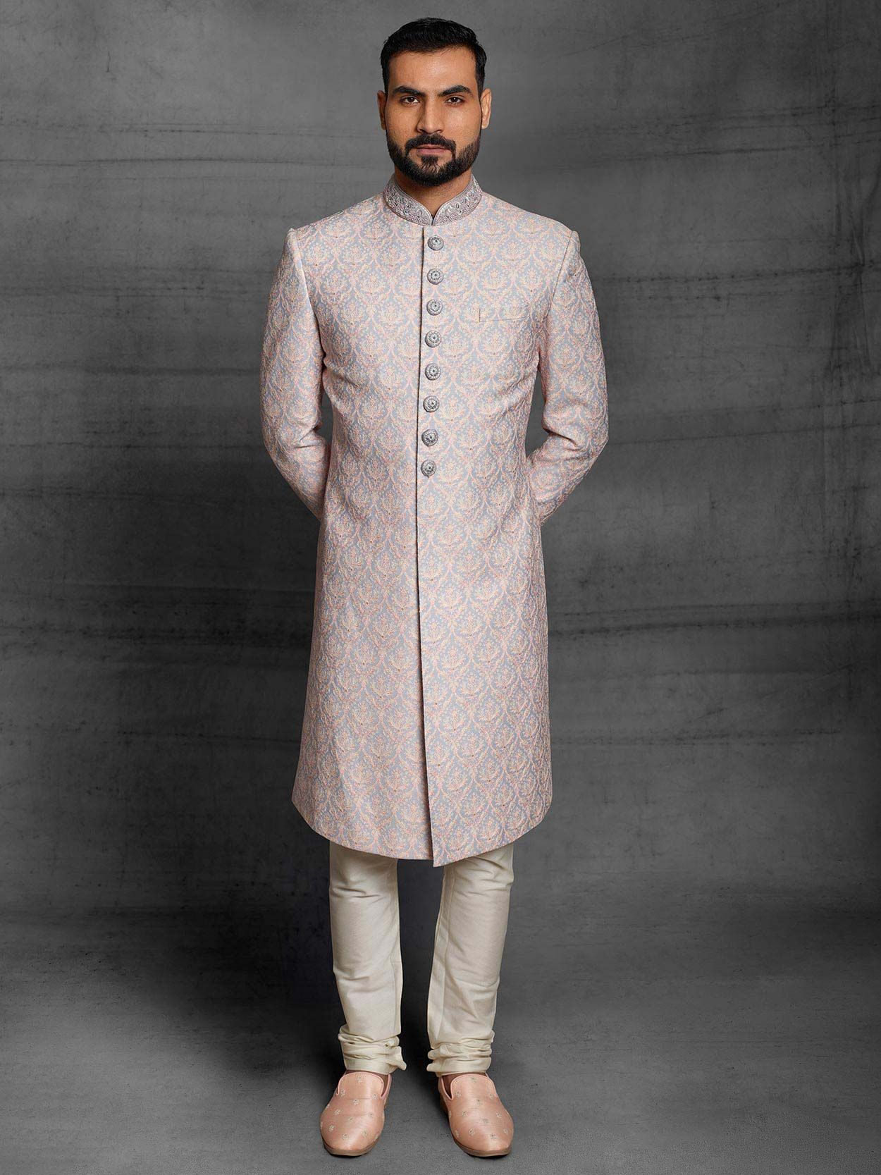 Plain sherwani for groom sale