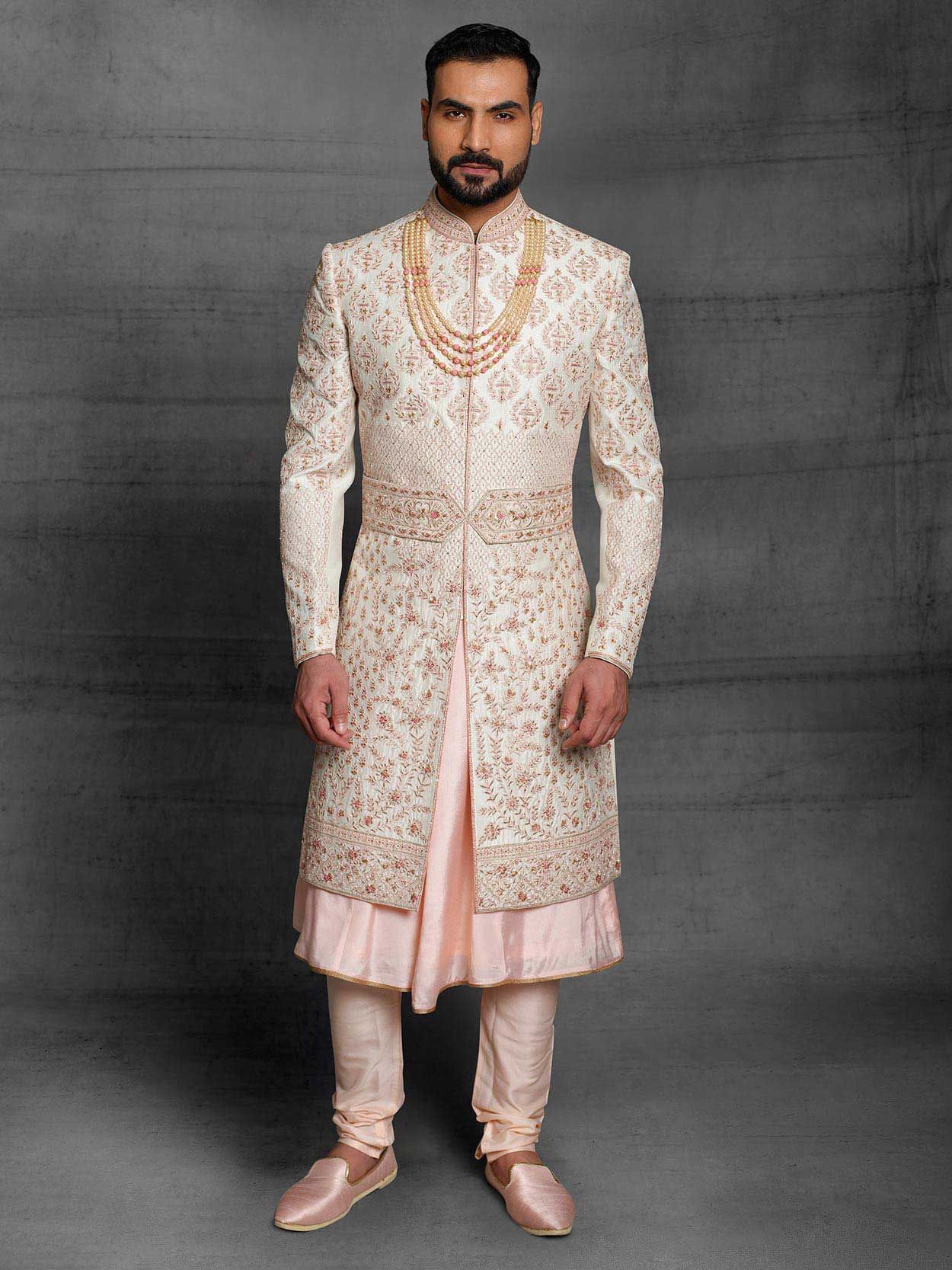 Peach Pink Color Mens Shoes | Men Mojari | Shoes for Sherwani | Mens Shoes for Indian Wedding | Shoe for Indian Kurta | Jutti for Wedding 13 US Men's
