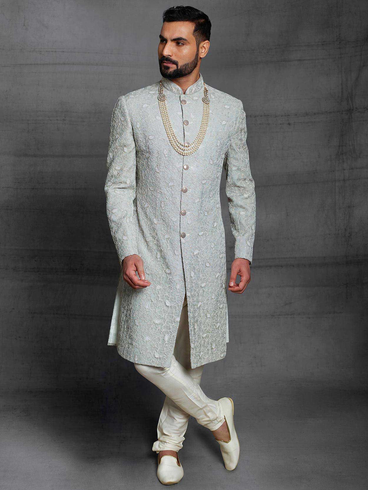 Grey on sale colour sherwani