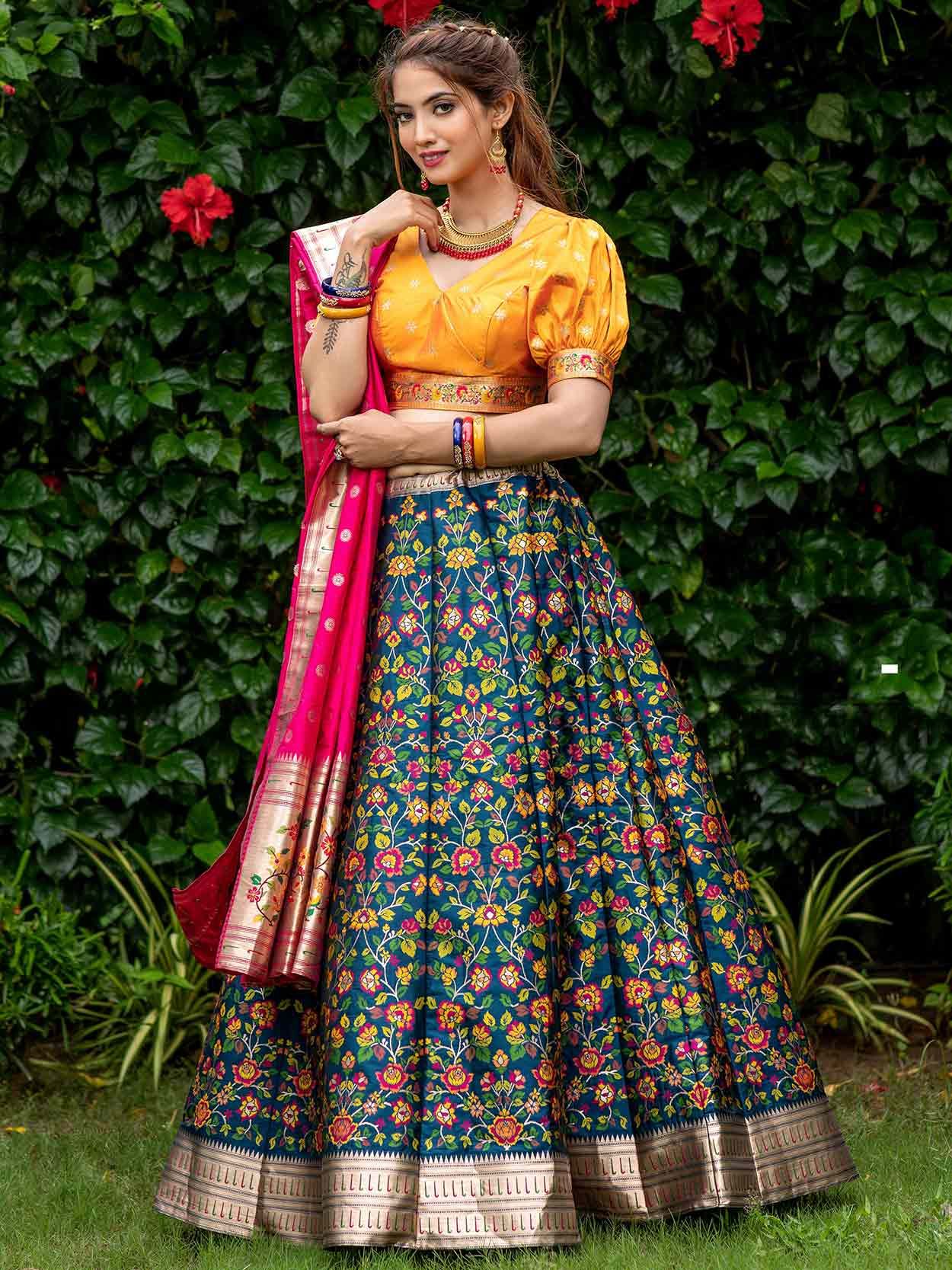 we are presenting new collection in gaji silk material lehenga