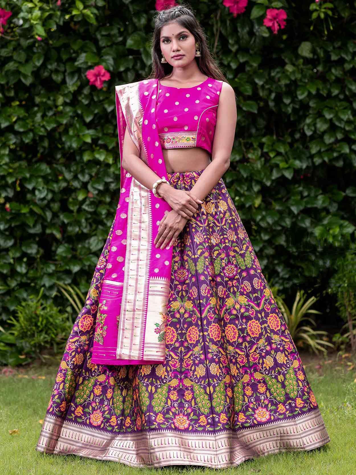 Buy Viscose Heavy Lehenga Choli in Purple Color | Appelle Fashion