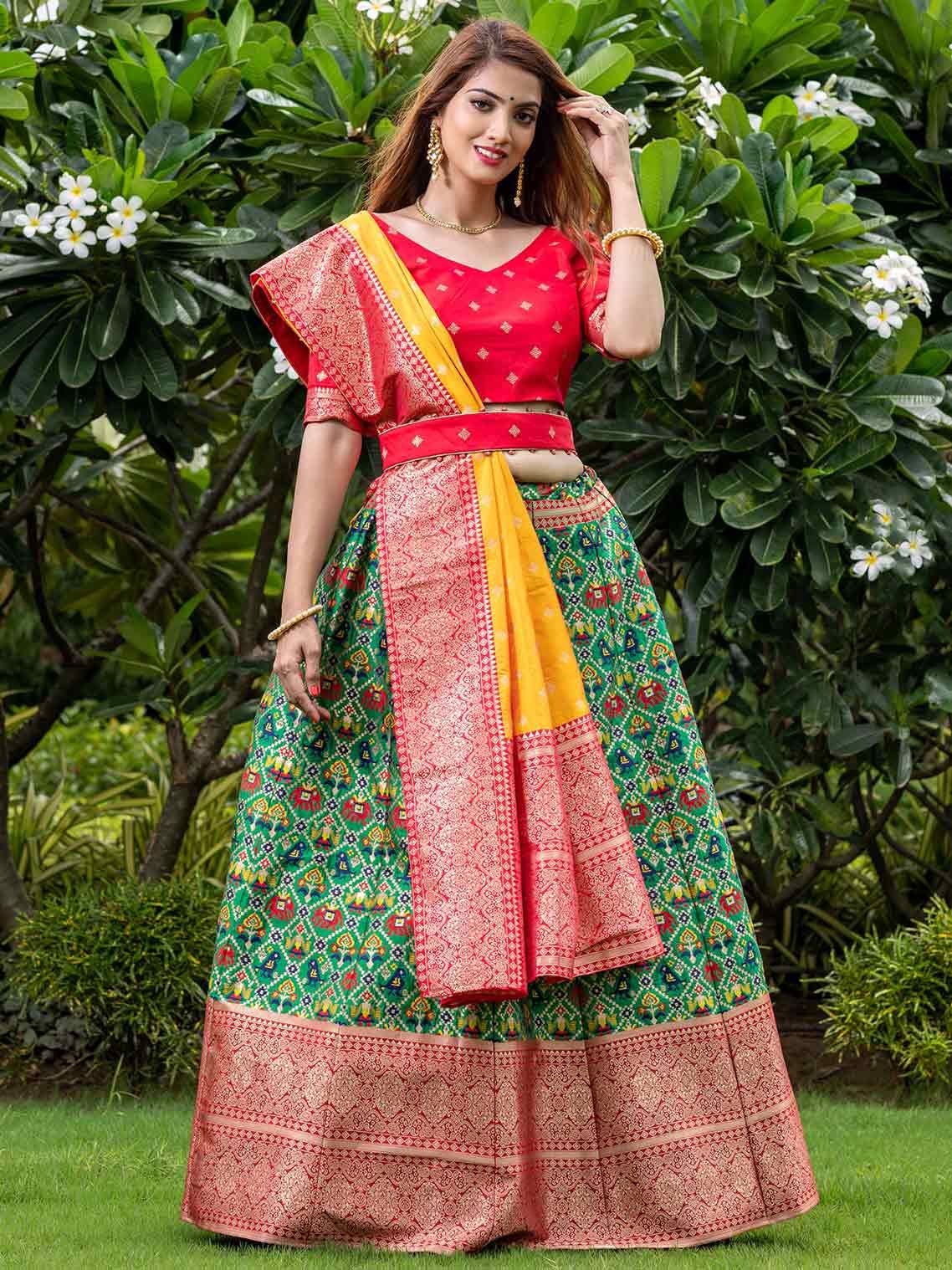 Buy Fab Window Women's Georgette Fabric Lehenga Choli With Sequince  Embroidery work - DustyGreen Online at Best Prices in India - JioMart.