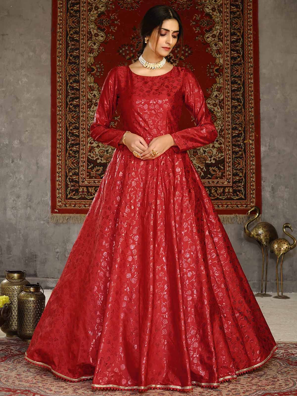 Red Anarkali Suit Heavy Rayon Foil Printed Anarkali Pant and Dupatta Set,  Indian Dress, Indian Wear, Anarkali, Special Ethnic Dress - Etsy