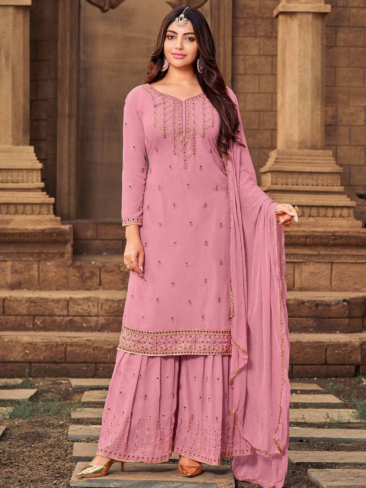 pink colour salwar suit