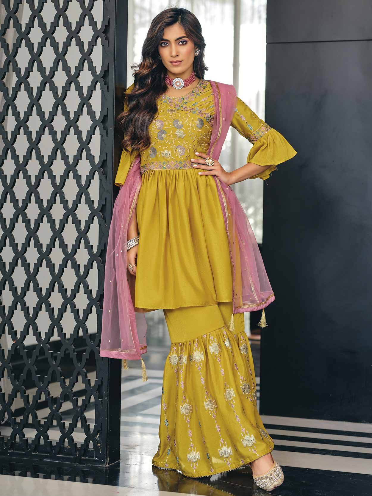 yellow salwar suit designs