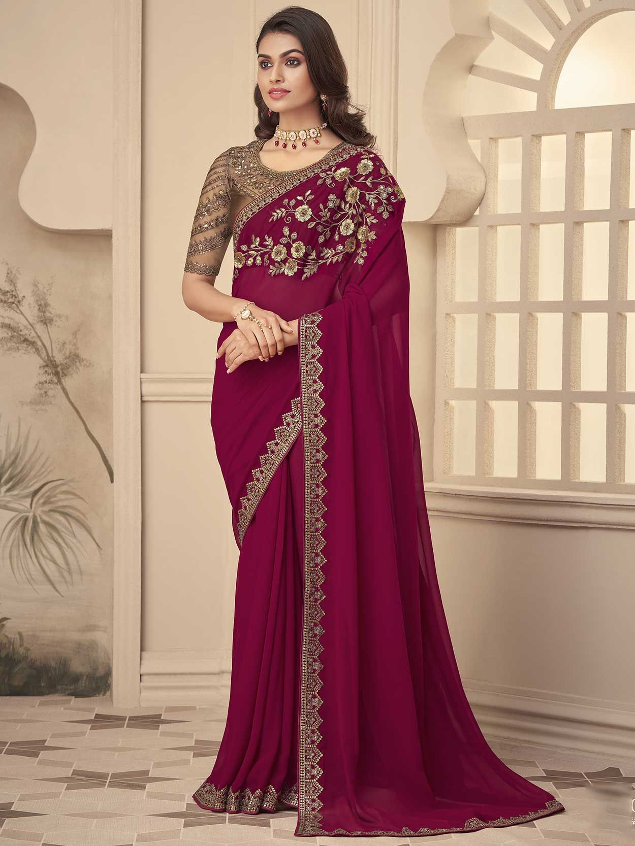 Designer Silk Sarees Online Shopping,Latest Silk Saris Designs from  Kalaniketan: Maroon