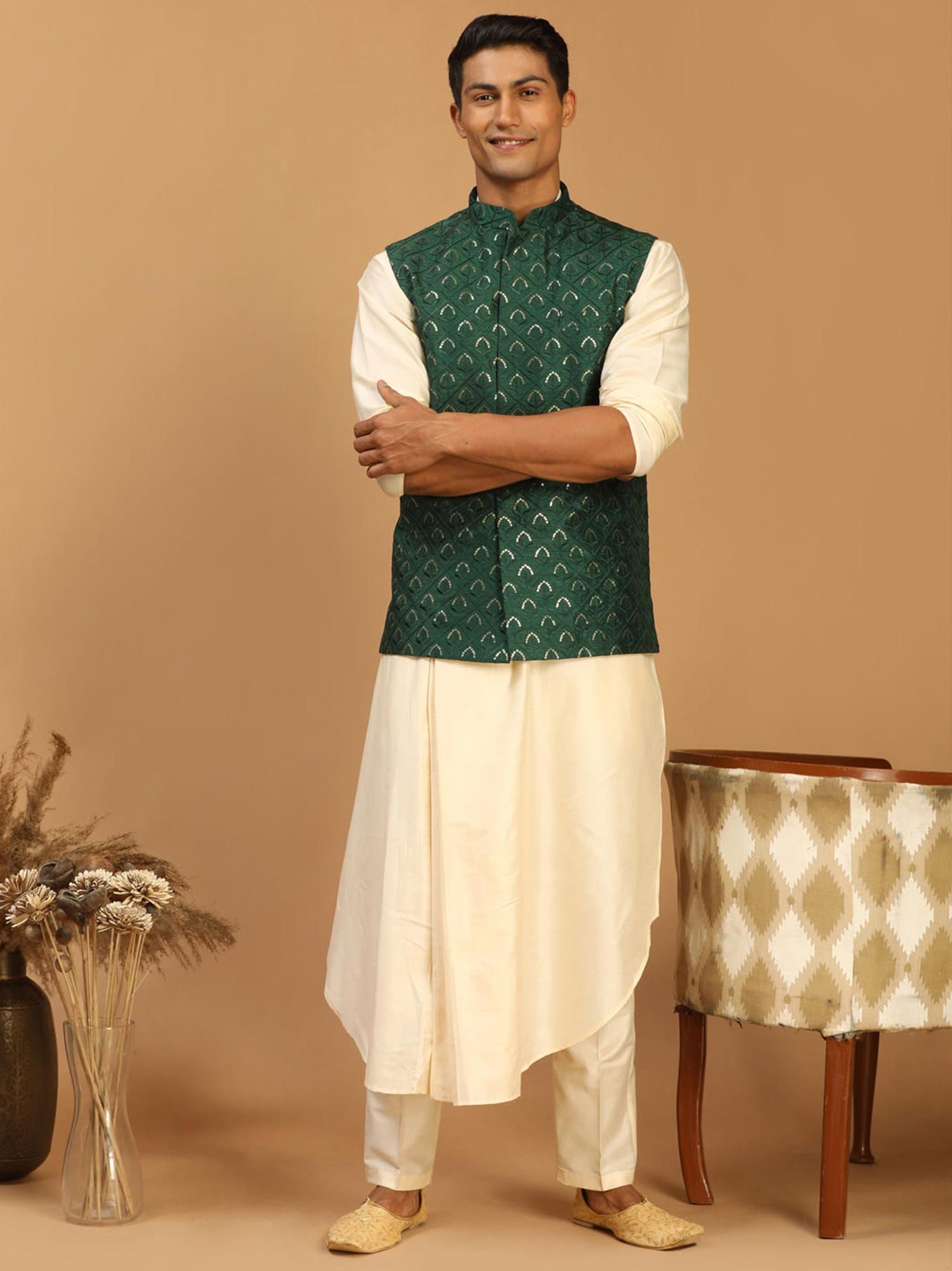 Buy Red Vegan Silk Asymmetrical Nehru Jacket For Boys by LITTLEENS Online  at Aza Fashions.