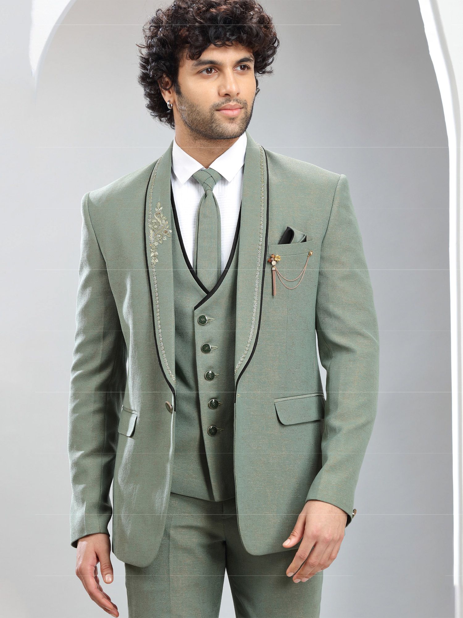 Green Suits for Men | Wedding Suits for Men | Slim Fit Suit | SAINLY