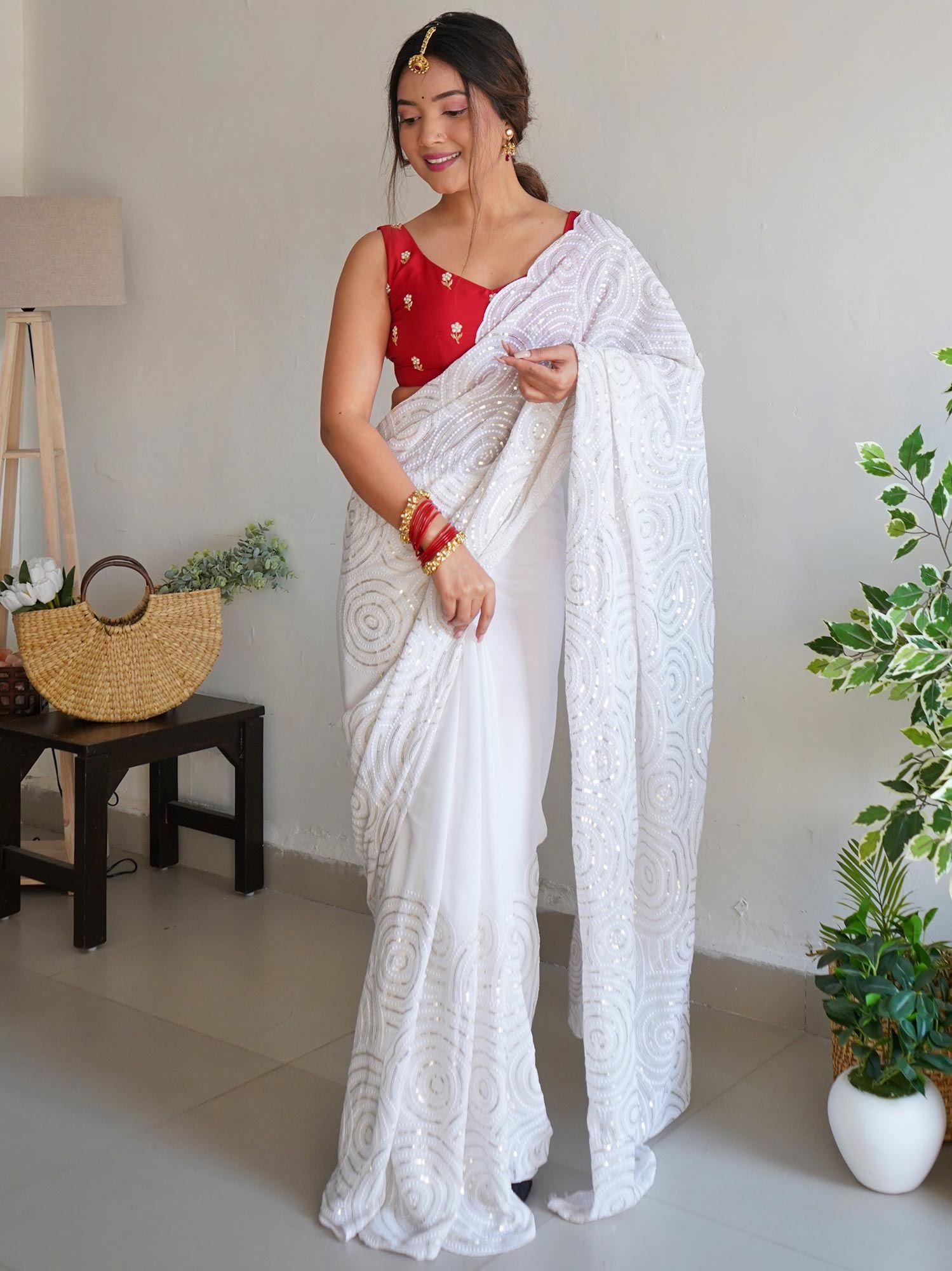 Butterfly Mono Net White Saree With Blouse Saree for USA Women 31st Party  Wear Saree Celebrity Wear Party Wear Saree Festive Wear - Etsy