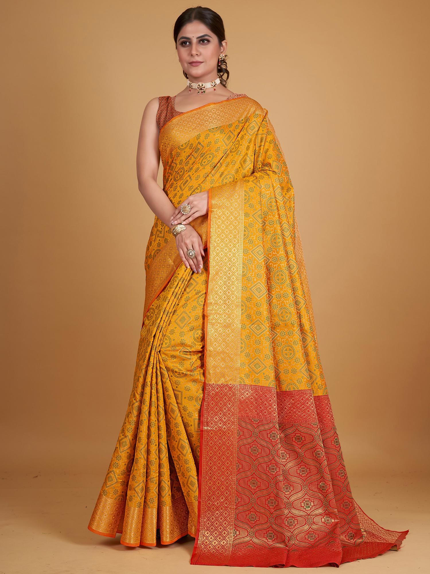 Yellow Georgette Printed Saree 2420SR19