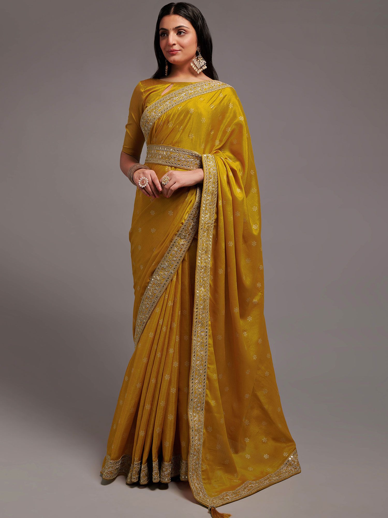 Buy Gold Yellow Banarasi Saree online-Karagiri – Karagiri Global