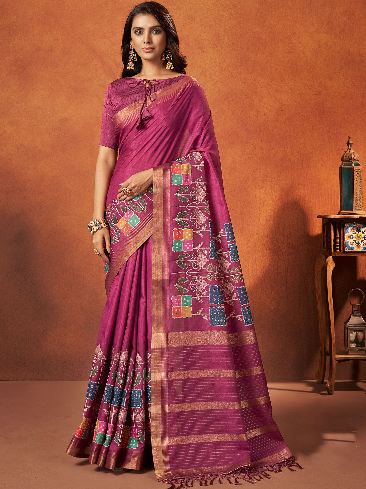 Silk With Digital Print Multi-Color Casual Saree